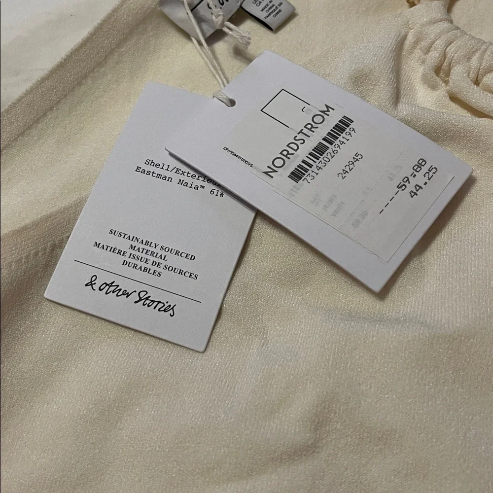 & Other Stories One Shoulder Sleeveless Cream Halter Garment Size M NWT - Picture 3 of 4